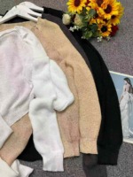 Spring New French Chic Lazy Lantern Sleeve Cropped Batwing Cardigan Sweater, 410 Pieces Wholesale Bulk Stock Clearance - Image 3