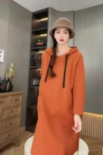 47 Pcs Premium Lazy Solid Fleece Oversized Hooded Sweatshirt Dress S-XL Stock Clearance Wholesale - Image 9