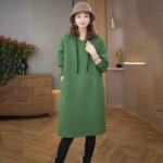 47 Pcs Premium Lazy Solid Fleece Oversized Hooded Sweatshirt Dress S-XL Stock Clearance Wholesale - Image 5