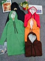 47 Pcs Premium Lazy Solid Fleece Oversized Hooded Sweatshirt Dress S-XL Stock Clearance Wholesale - Image 3