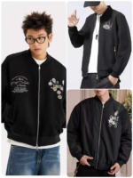 4500 Pieces Clearance Men's Trendy Ab-Printed Bomber Baseball Jackets Sizes S-5XL - Image 7