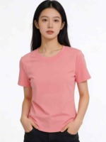 407 Pieces Baby Pink Solid Color Short Sleeve T-Shirts With U Hem, Sizes S-2XL Wholesale Clothing Stock Lot - Image 5