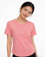 407 Pieces Baby Pink Solid Color Short Sleeve T-Shirts With U Hem, Sizes S-2XL Wholesale Clothing Stock Lot - Image 4