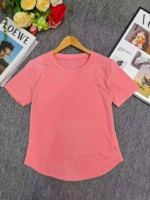 407 Pieces Baby Pink Solid Color Short Sleeve T-Shirts With U Hem, Sizes S-2XL Wholesale Clothing Stock Lot - Image 3