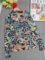 160 Pcs Elegant Mature Style Women V-Neck Printed Long Sleeve Base Tops, Size S-2XL Stock Lot - Image 4