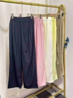 Japanese Yamamoto Style High Waist Drapey Wide Leg Pants Summer Thin, Total 991 Pieces Stock - Image 1