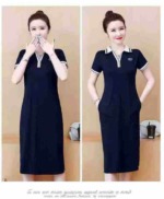 Women's Polo Knee-Length Loose Casual T-Shirt Dress, Sizes S-4XL, 437 Pieces Bulk Stock - Image 9