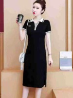 Women's Polo Knee-Length Loose Casual T-Shirt Dress, Sizes S-4XL, 437 Pieces Bulk Stock - Image 7