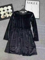 1900 Pieces Winter Girls Black High-end Velvet Fleece Lined Kids Birthday Piano Host Party Dress Stock Lot - Image 7