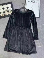 1900 Pieces Winter Girls Black High-end Velvet Fleece Lined Kids Birthday Piano Host Party Dress Stock Lot - Image 6