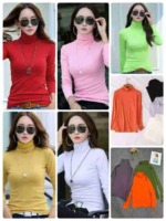 2829 Pieces Women's Solid Turtleneck Slim Fit Long Sleeve Base Layering Tops Wholesale Stock Clothing - Image 8