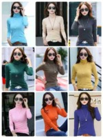 2829 Pieces Women's Solid Turtleneck Slim Fit Long Sleeve Base Layering Tops Wholesale Stock Clothing - Image 7