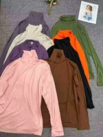 2829 Pieces Women's Solid Turtleneck Slim Fit Long Sleeve Base Layering Tops Wholesale Stock Clothing - Image 6