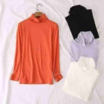 2829 Pieces Women's Solid Turtleneck Slim Fit Long Sleeve Base Layering Tops Wholesale Stock Clothing - Image 2