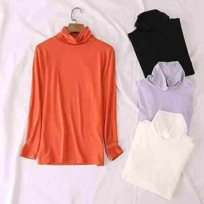 2829 Pieces Women's Solid Turtleneck Slim Fit Long Sleeve Base Layering Tops Wholesale Stock Clothing - Image 2