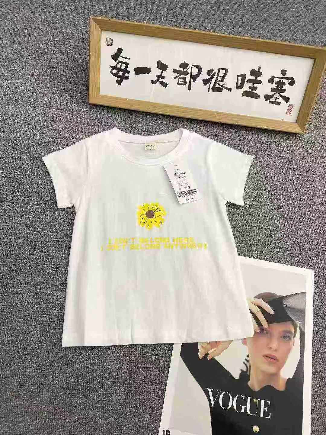 56 PCS Cotton Kids Short Sleeve T-Shirts Clearance Wholesale Stock Lots - Image 1