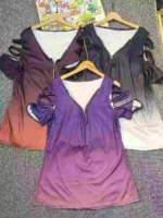 220 Pieces Half Zip V-neck Off-shoulder Imitation Cotton T-shirts, 3 Colors, Sizes S-4XL, Individual Packing - Image 8