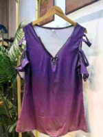 220 Pieces Half Zip V-neck Off-shoulder Imitation Cotton T-shirts, 3 Colors, Sizes S-4XL, Individual Packing - Image 6