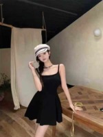 200 Pcs Pure Desire Style Sexy Women's Black High Stretch Waist Cinched A-line Mini Slip Dress Stock Wholesale - Image 7