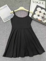 200 Pcs Pure Desire Style Sexy Women's Black High Stretch Waist Cinched A-line Mini Slip Dress Stock Wholesale - Image 5