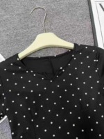 200 Pieces Bulk Clearance Plus Size Hepburn Style Black Polka Dot Summer Slim Women Dresses - Image 4