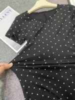 200 Pieces Bulk Clearance Plus Size Hepburn Style Black Polka Dot Summer Slim Women Dresses - Image 3