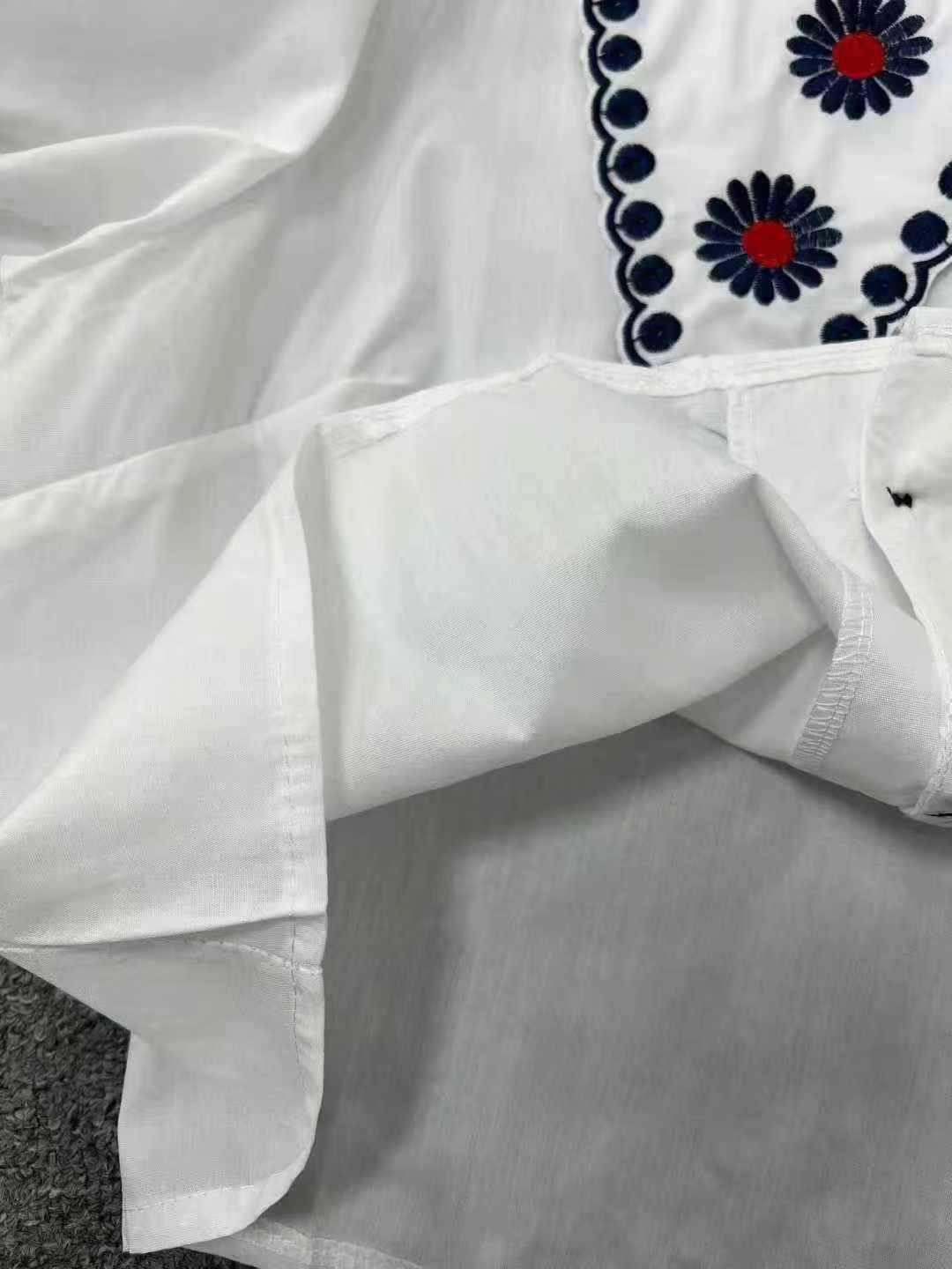 French Design Embroidered Doll Collar Puff Sleeve Loose Chiffon Women's Short Sleeve Blouse, Total 2060 Pieces Bulk Stock - Image 2