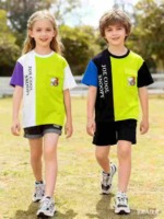 Branded Color Block Kids Summer T-Shirts Stock Lots, Approx 5000 Pieces, Sizes 110-160 - Image 8