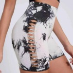 Tie-dye Cutout Sports Yoga Pants & Shorts, Anti-exposure Gym Outerwear, Sizes S-L, 800 Pieces Bulk Stock - Image 1