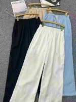2498 Pcs Bulk Clearance Women's High Waist Linen Wide Leg Summer Loose Casual Floor-length Pants - Image 5