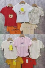 Clearance Sale 581 Pieces Assorted Premium Cotton Neck-Bound Short Sleeve T-Shirts Stock Wholesale - Image 3