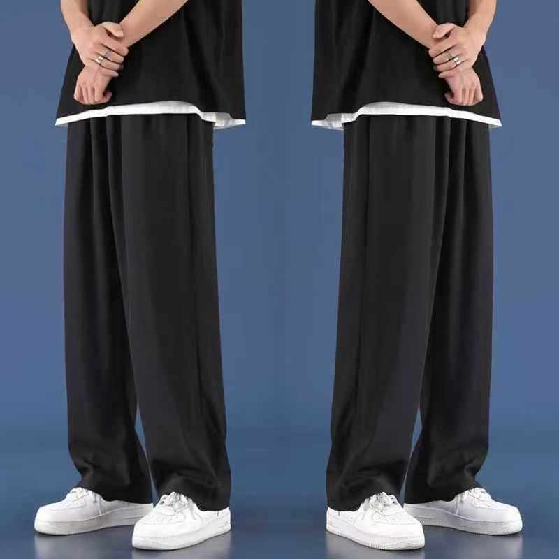 3300 Pieces Men's Summer Thin Loose Straight Drape Floor-length Casual Suit Pants Bulk Stock Wholesale - Image 1