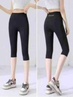 786 Pieces Women's Summer Modal High Waist Seamless Hip Lift Capri Yoga Leggings Sizes M-L - Image 1