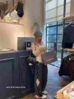 848 Pcs Unisex Retro Geometric Print High Waist Loose Wide Leg Cotton Terry Casual Sweatpants Stock Lot - Image 6