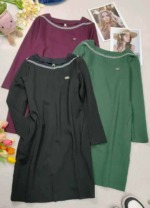 1208 Pcs 2025 New Arrival Women Summer Dark Green Vintage Waist-slimming Hepburn Style Off-shoulder Dress Stock Clearance, Size M-2XL, Individual Packing - Image 8