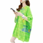 Korean Style Loose Lazy Cotton Printed Crew Neck Women's T-shirts, 3 Colors S-XL, 360 Pcs Stock Lot Wholesale - Image 2