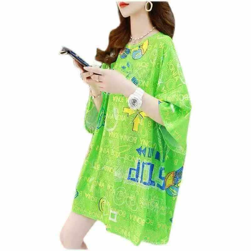 Korean Style Loose Lazy Cotton Printed Crew Neck Women's T-shirts, 3 Colors S-XL, 360 Pcs Stock Lot Wholesale - Image 2