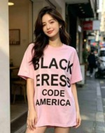 576 Pcs Women's Trendy Oversized Elastic Short Sleeve T-Shirts Bulk Stock, 2 Colors, Sizes M-XXL - Image 8