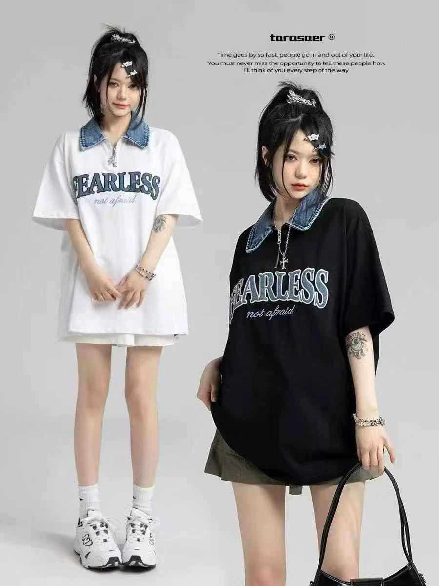 2025 New Summer Women's Pure Cotton Mid-length Short Sleeve T-Shirts, 454 Pieces Bulk Stock Wholesale - Image 1