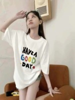 2025 New Summer Women's Pure Cotton Mid-length Short Sleeve T-Shirts, 454 Pieces Bulk Stock Wholesale - Image 7