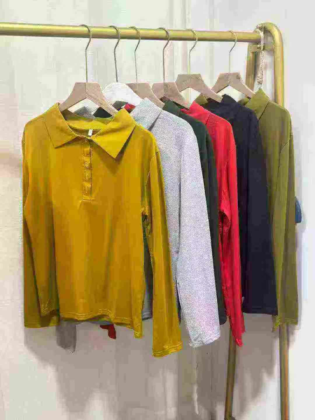 1960 PCS Women's Stretchy Lightweight Long Sleeve Loose POLO Neck Pullover Blouses Stock Lot - Image 1