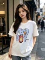 1990PCS New Unisex Versatile Breathable Printed Cotton-Like Crew Neck Short Sleeve Tops Stock Lot Wholesale - Image 8