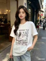 1990PCS New Unisex Versatile Breathable Printed Cotton-Like Crew Neck Short Sleeve Tops Stock Lot Wholesale - Image 7