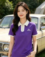 340 Pcs Contrast Color Turn-down Collar Short Sleeve Loose Korean Style Age-reducing Middle-aged Women T-shirts - Image 3