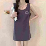 Approx 150 Pcs Plus Size Women's Summer Printed Loose Sleeveless Midi Tank Dress Bulk Stock - Image 4