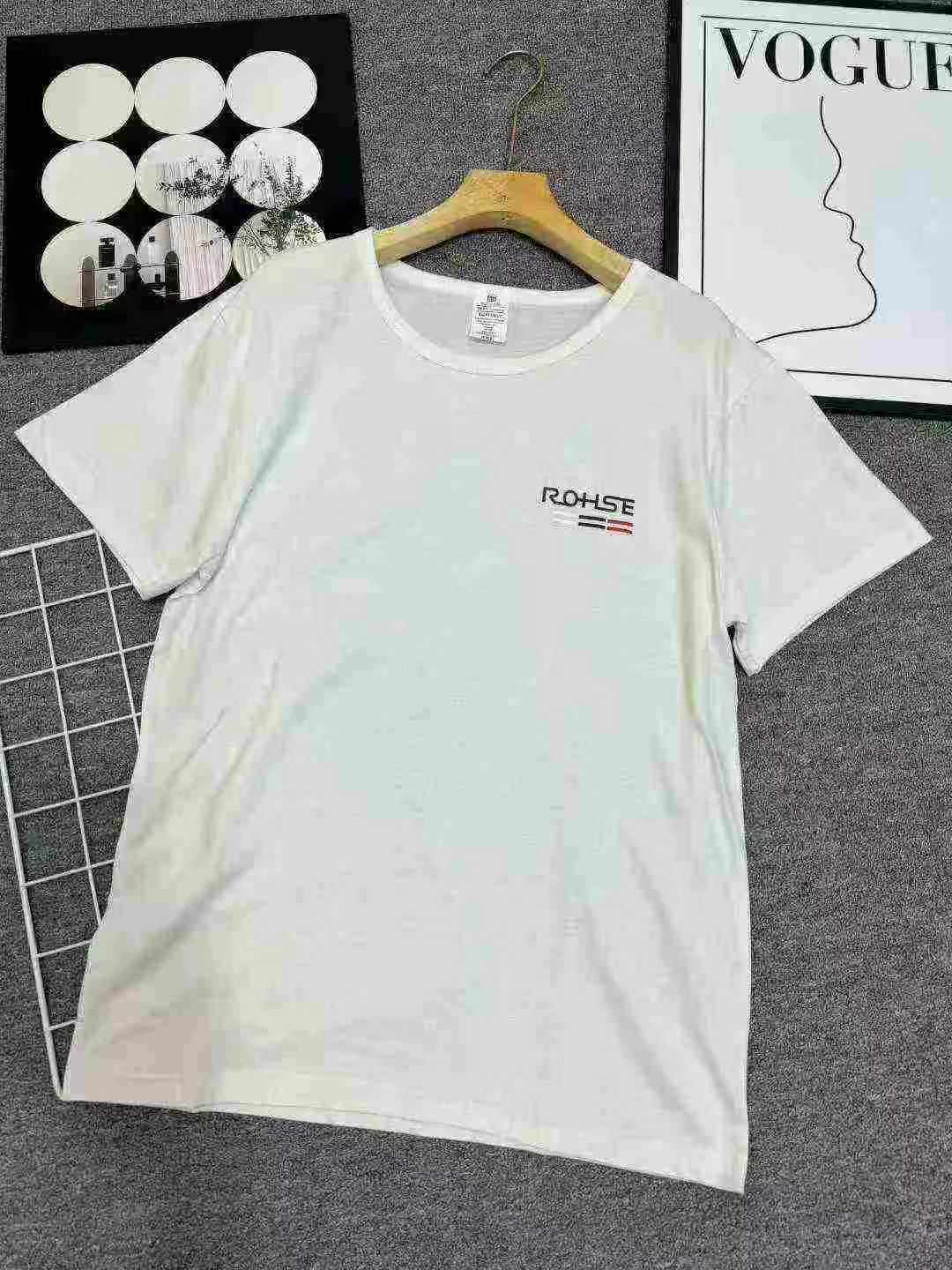 About 300 Pcs Summer Men's 100% Cotton Loose Crew Neck Solid T-shirts, Majority Plain, Few Printed, Size L-3XL Bulk Stock Wholesale - Image 1