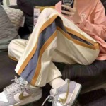 406 Pcs Men's Neutral Style Wide Leg Loose Straight Casual Sports Pants For Spring Autumn - Image 4