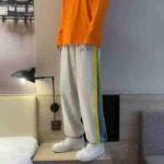 406 Pcs Men's Neutral Style Wide Leg Loose Straight Casual Sports Pants For Spring Autumn - Image 3