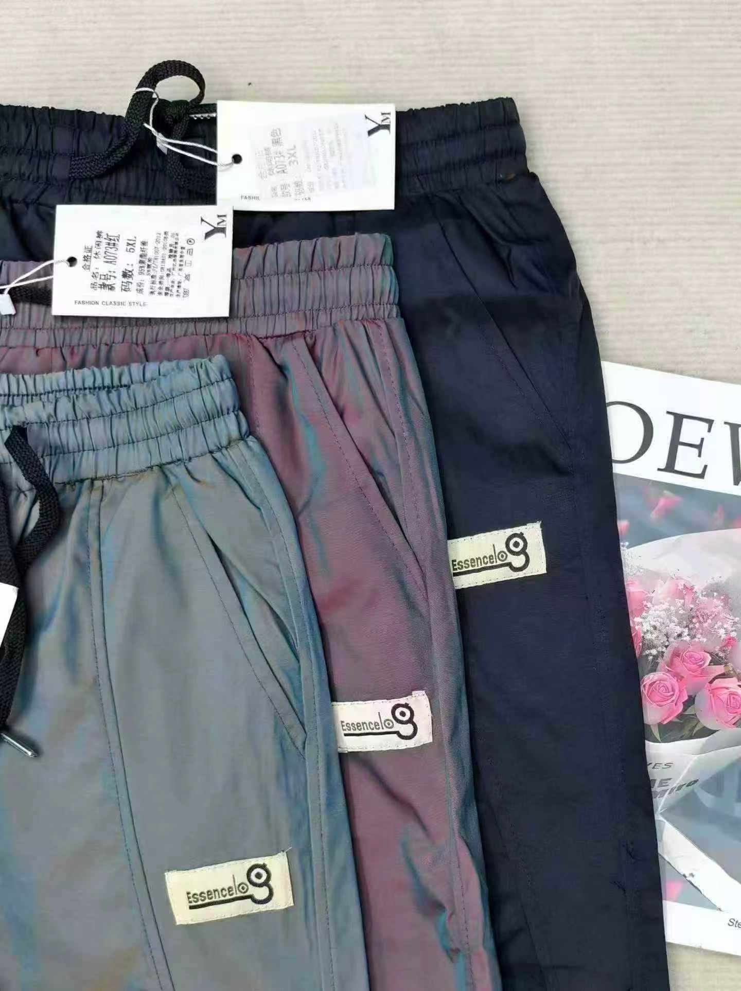 Spring Summer Men's Trendy Cargo Jogger Casual Pants, Flash Color Changing Fabric, 1608 Pieces, Sizes M-4XL, Individual Packing With Tags - Image 2