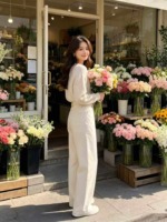 Apricot High Waist Loose Wide Leg Straight Jeans - 183 Pieces Bulk Wholesale Stock - Image 8